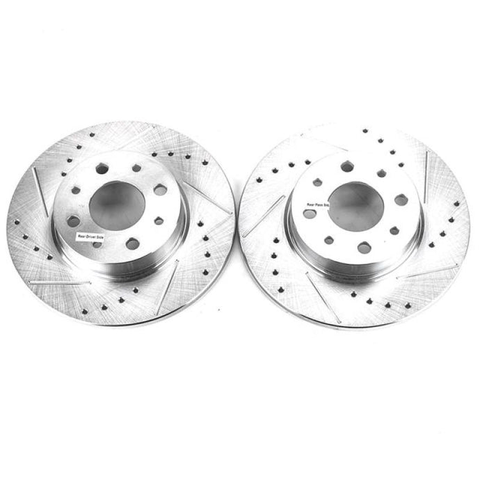 Power Stop 13-18 Fiat 500 Rear Evolution Drilled & Slotted Rotors - Pair Brake Rotors - Slot & Drilled PowerStop