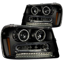 Load image into Gallery viewer, ANZO 2002-2009 Chevrolet Trailblazer Projector Headlights w/ Halo Black Headlights ANZO
