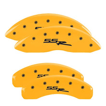Load image into Gallery viewer, MGP 4 Caliper Covers Engraved Front &amp; Rear MGP Yellow finish black ch Caliper Covers MGP

