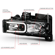 Load image into Gallery viewer, ANZO 1999-2000 Cadillac Escalade Crystal Headlights Light Bar Black Housing (Pair) Headlights ANZO
