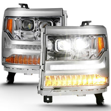 Load image into Gallery viewer, ANZO 14-15 GMC Sierra 1500/2500HD/3500HD Plank Style Projector Headlight - Chrome Housing Headlights ANZO
