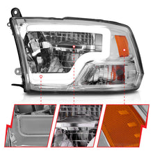 Load image into Gallery viewer, ANZO 2009-2020 Dodge Ram 1500 Full LED Square Projector Headlights w/ Chrome Housing Chrome Amber Headlights ANZO
