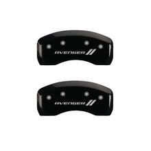Load image into Gallery viewer, MGP 4 Caliper Covers Engraved Front &amp; Rear With stripes/Avenger Black finish silver ch Caliper Covers MGP
