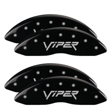 Load image into Gallery viewer, MGP 4 Caliper Covers Engraved Front &amp; Rear Gen 2/Viper Black finish silver ch Caliper Covers MGP
