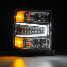 Load image into Gallery viewer, AlphaRex 14-15 Chevy 1500 PRO-Series Projector Headlights Chrome w/Sequential Signal &amp; DRL Headlights AlphaRex
