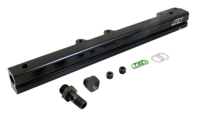 AEM 96-00 Civic CX/DX/LX/EX & 96-97 Del Sol S/Si Black Fuel Rail Fuel Rails AEM