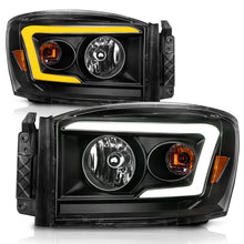 Load image into Gallery viewer, Anzo 06-09 Dodge RAM 1500/2500/3500 Headlights Black Housing/Clear Lens (w/Switchback Light Bars) Headlights ANZO
