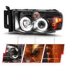 Load image into Gallery viewer, ANZO 2002-2005 Dodge Ram 1500 Projector Headlights w/ Halo Black Clear Amber Headlights ANZO
