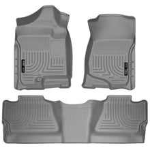 Load image into Gallery viewer, Husky Liners 07-12 Chevy Silverado/GMC Sierra Crew Cab WeatherBeater Combo Gray Floor Liners Floor Mats - Rubber Husky Liners
