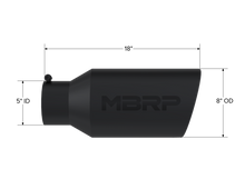Load image into Gallery viewer, MBRP Universal Tip 8in OD Rolled End 5in Inlet 18in Length T304 - Black Tips MBRP   
