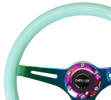 Load image into Gallery viewer, NRG Classic Wood Grain Steering Wheel (350mm) Minty Fresh Color w/Neochrome 3-Spoke Center Steering Wheels NRG
