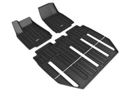 3D Maxpider 17-21 Tesla Model X Folding 7-Seat Elitect 1st 2nd 3rd Row - Floor Mat Set (Black) Floor Mats - Rubber 3D MAXpider   