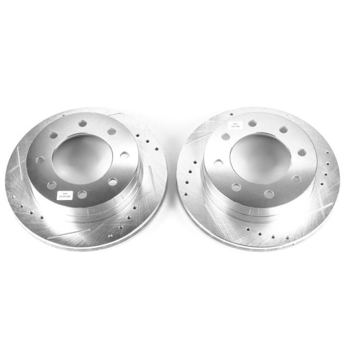 Power Stop 2003 Chevrolet Silverado 1500 HD Rear Evolution Drilled & Slotted Rotors - Pair Brake Rotors - Slot & Drilled PowerStop