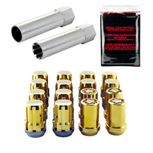 Load image into Gallery viewer, McGard SplineDrive Tuner 4 Lug Install Kit w/Locks &amp; Tool (Cone) M12X1.5 / 13/16 Hex - Gold Lug Nuts McGard

