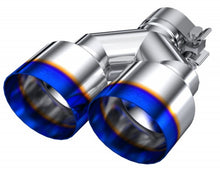Load image into Gallery viewer, MBRP Burnt End Tip 2.5 ID Dual 4 OD Out 9.55 length Single wall 304 Stainless Steel Pass Side Tail Pipes MBRP
