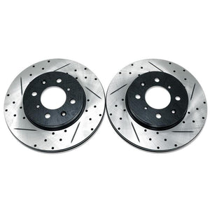 BLOX Racing 90-01 Acura Integra (Excl Type-R) Front Slotted & Drilled Rotors - Pair