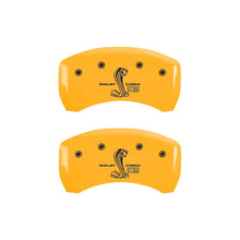 Load image into Gallery viewer, MGP Rear set 2 Caliper Covers Engraved Rear GT350 Shelby &amp; Cobra Yellow finish black ch Caliper Covers MGP
