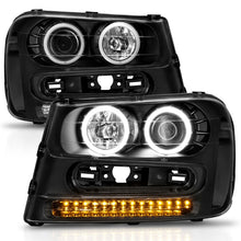 Load image into Gallery viewer, ANZO 2002-2009 Chevrolet Trailblazer Projector Headlights w/ Halo Black Headlights ANZO
