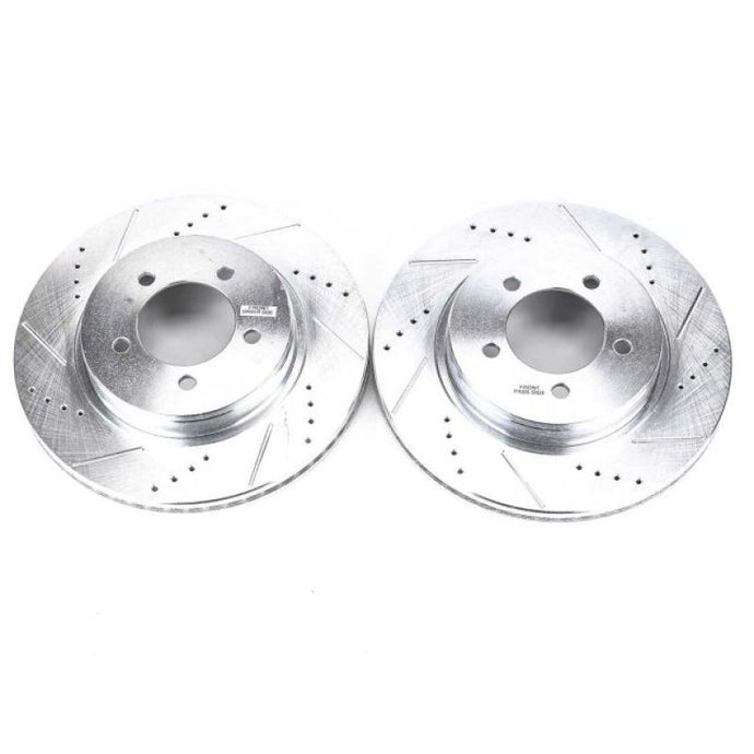 Power Stop 02-05 Ford Explorer Front Evolution Drilled & Slotted Rotors - Pair Brake Rotors - Slot & Drilled PowerStop