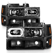 Load image into Gallery viewer, ANZO 88-98 Chevrolet C1500 Crystal Headlights Black Housing w/ Signal and Side Marker Lights Headlights ANZO
