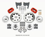 Wilwood Forged Dynalite Front Kit 12.19in Drill Red 65-72 CDP C Body -Drum Big Brake Kits Wilwood