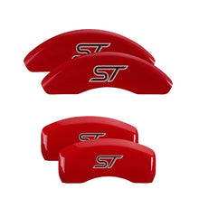 Load image into Gallery viewer, MGP 4 Caliper Covers Engraved Front &amp; Rear No bolts/ST Red finish silver ch Caliper Covers MGP
