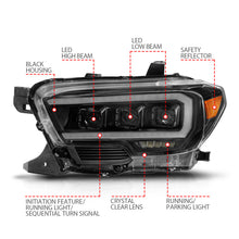 Load image into Gallery viewer, ANZO 16-22 Toyota Tacoma LED Projector Headlights w/ Light Bar Sequential Black Housing w/Initiation Headlights ANZO
