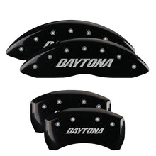 Load image into Gallery viewer, MGP 4 Caliper Covers Engraved Front &amp; Rear Daytona Black finish silver ch Caliper Covers MGP
