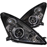 ANZO 2000-2005 Toyota Celica Projector Headlights w/ Halo Black Headlights ANZO