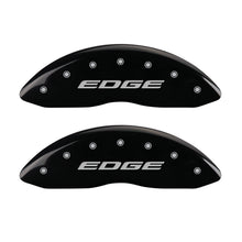 Load image into Gallery viewer, MGP 4 Caliper Covers Engraved Front &amp; Rear EDGE/2015 Black finish silver ch Caliper Covers MGP
