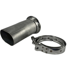 Load image into Gallery viewer, Granatelli 3in Round to 3in Oval Exhaust Pipe Adapter w/V-Band Connection Exhaust Adapters Granatelli Motor Sports
