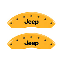 Load image into Gallery viewer, MGP 4 Caliper Covers Engraved Front &amp; Rear JEEP Yellow finish black ch Caliper Covers MGP
