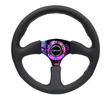 Load image into Gallery viewer, NRG Reinforced Steering Wheel (350mm / 2.5in. Deep) Leather Race Comfort Grip w/4mm Neochrome Spokes Steering Wheels NRG
