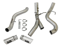 Load image into Gallery viewer, aFe Large Bore-HD 4in 409-SS DPF-Back Exhaust w/Dual Polished Tips 2017 GM Duramax V8-6.6L (td) L5P DPF Back aFe
