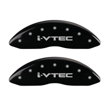 Load image into Gallery viewer, MGP 4 Caliper Covers Engraved Front &amp; Rear i-Vtec Black finish silver ch Caliper Covers MGP
