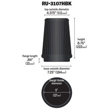 Load image into Gallery viewer, K&amp;N Universal Air Filter (5in Flange / 6-1/2in Base / 4-3/8in Top OD / 8-3/4in Height) Air Filters - Universal Fit K&amp;N Engineering   
