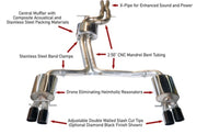 AWE Tuning Audi B8.5 S4 3.0T Touring Edition Exhaust System - Diamond Black Tips (102mm) Catback AWE Tuning   