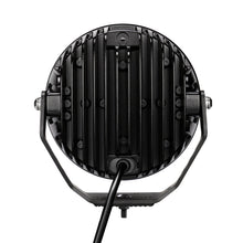 Load image into Gallery viewer, Go Rhino Xplor Blackout Series Round LED Driving Light w/DRL (Surface/Threaded Stud Mnt) 7in. - Blk Light Bars &amp; Cubes Go Rhino   
