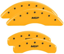 Load image into Gallery viewer, MGP 4 Caliper Covers Engraved Front &amp; Rear 2019+ Ram 1500 Yellow Finish Silver MGP Logo Caliper Covers MGP
