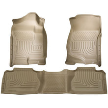 Load image into Gallery viewer, Husky Liners 07-12 Chevy Silverado/GMC Sierra Extended Cab WeatherBeater Combo Tan Floor Liners Floor Mats - Rubber Husky Liners
