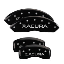 Load image into Gallery viewer, MGP 4 Caliper Covers Engraved Front &amp; Rear Acura Black Finish Silver Char 2017 Acura RDX Caliper Covers MGP
