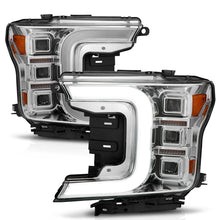 Load image into Gallery viewer, Anzo 18-20 Ford F-150 Full Led Projector Light Bar Style Headlights - Chrome Amber Headlights ANZO
