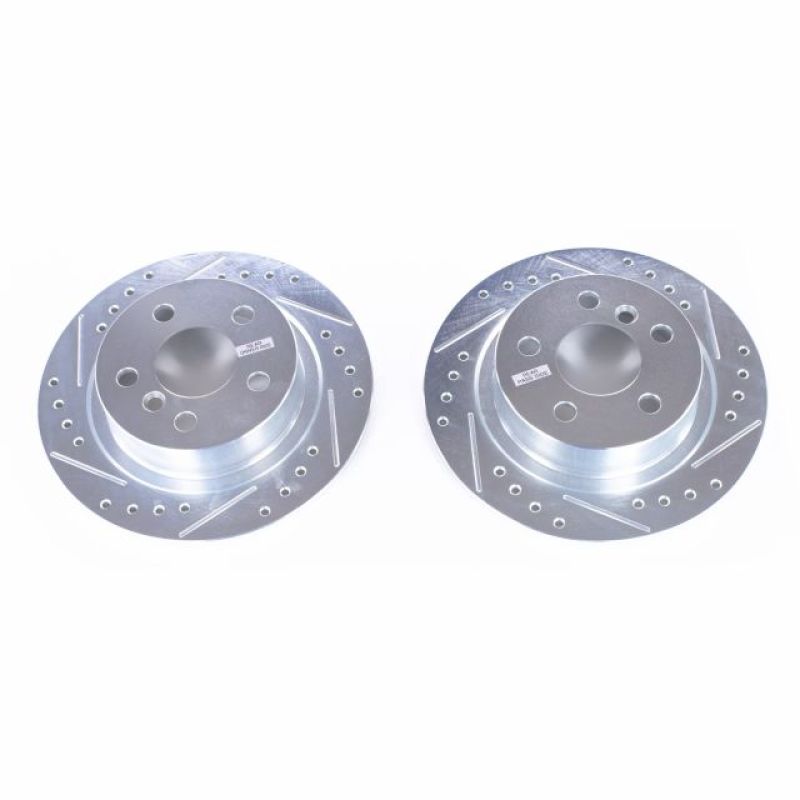 Power Stop 14-18 BMW i3 Rear Evolution Drilled & Slotted Rotors - Pair Brake Rotors - Slot & Drilled PowerStop