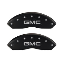 Load image into Gallery viewer, MGP 4 Caliper Covers Engraved Front &amp; Rear GMC Red finish silver ch Caliper Covers MGP
