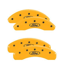 Load image into Gallery viewer, MGP 4 Caliper Covers Engraved Front &amp; Rear MGP Yellow finish black ch Caliper Covers MGP
