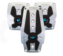 Load image into Gallery viewer, NRG Brushed Aluminum Sport Pedal M/T - Silver w/Black Rubber Inserts Pedal Covers NRG
