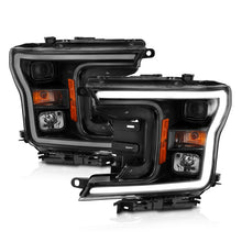 Load image into Gallery viewer, ANZO 2018-2019 Ford F-150 Projector Plank Style H.L. Black Amber (Without Switchback) Headlights ANZO
