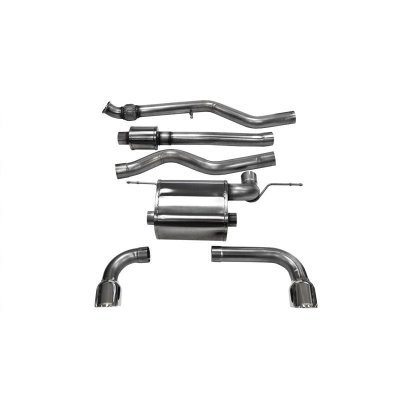Corsa 12-14 BMW 335i Sedan AWD F30 3in Polished Touring Dual Rear Single 3.5in Tip Cat-Back Catback CORSA Performance