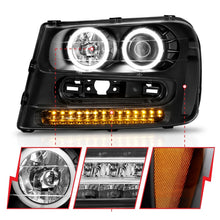 Load image into Gallery viewer, ANZO 2002-2009 Chevrolet Trailblazer Projector Headlights w/ Halo Black Headlights ANZO
