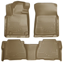 Load image into Gallery viewer, Husky Liners 2012 Toyota Tundra Double/CrewMax Cab WeatherBeater Combo Tan Floor Liners Floor Mats - Rubber Husky Liners

